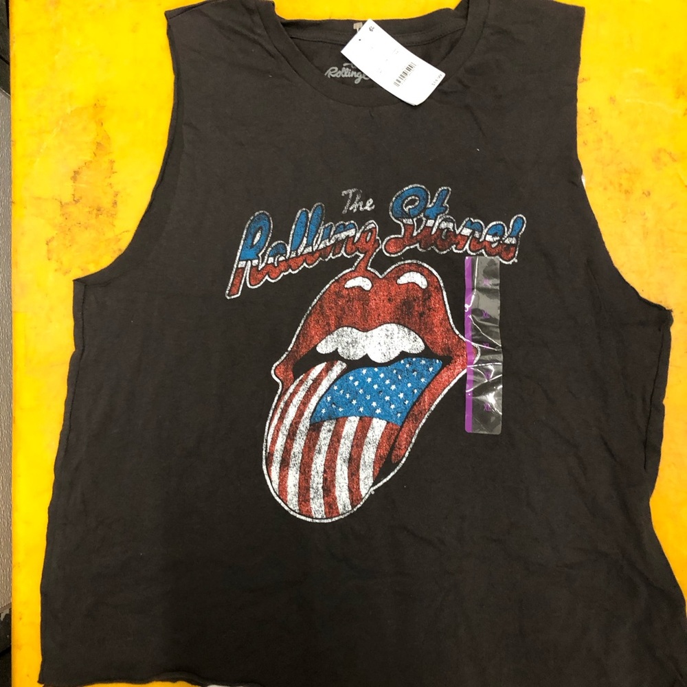 The Rolling Stones Graphic Tank Top - Black with Red/Blue/White Logo